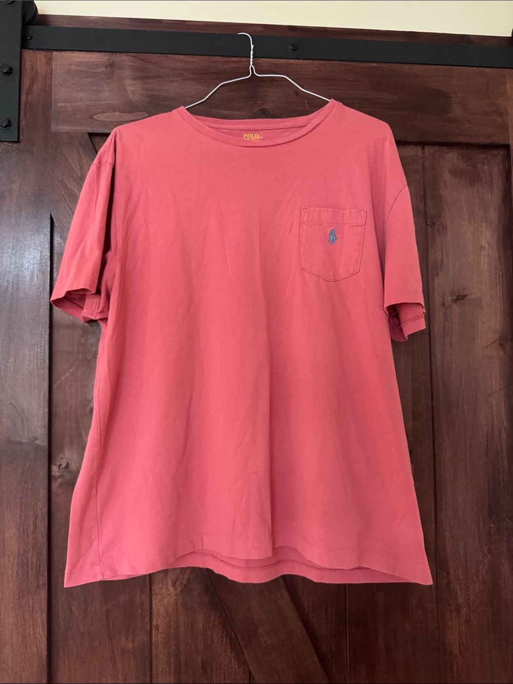 Polo by Ralph Lauren Coral Short Sleeve Pocket Tee with Logo